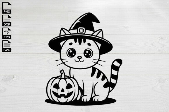 Cat with Pumpkin Svg, Halloween Cat Svg Review