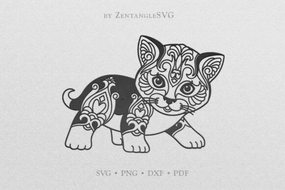 Cute Kitten SVG, Mandala Cat SVG Review
