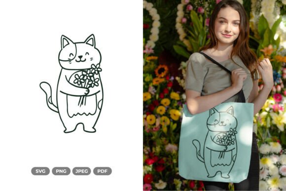 Cute Spring Cat SVG Clipart Review