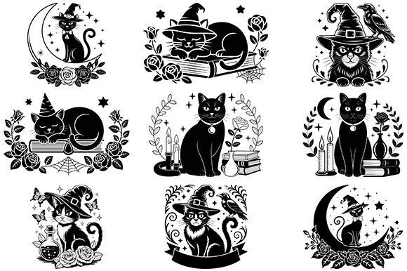 Floral Black Cat Svg Halloween Bundle Review