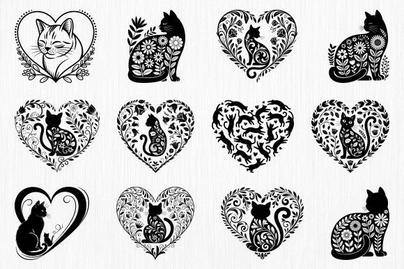 Floral Cat Svg Bundle, Cat Floral SVG Review
