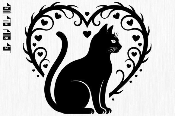Floral Heart Cat Svg Design Review