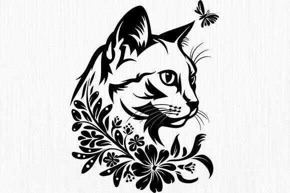 Floral Kitten Svg, Cat Mama Svg, Cat Svg Review