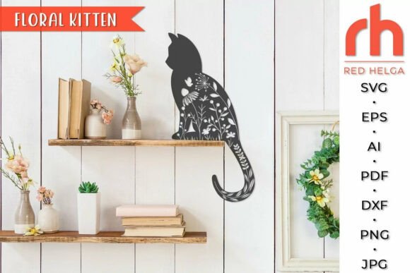 Floral Kitten SVG, Flower Cat Cut File Review