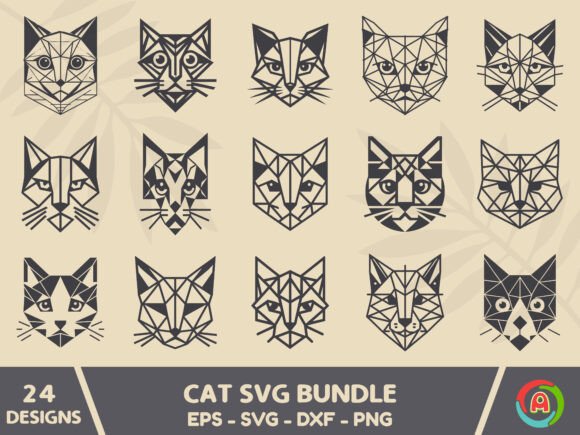 Geometric Cat Svg Bundle Review for Real Embroidery
