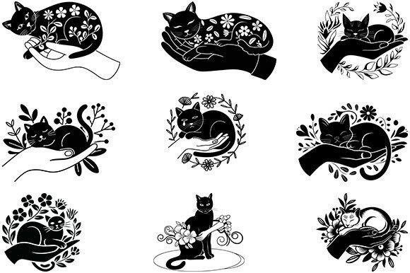 Hand Holding Cat Svg,Cat Bundle Review