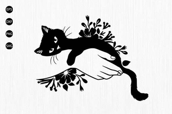 Hand Holding Cat Svg, Flower Cat Svg Review