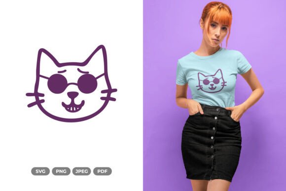 Kawaii Cool Cat SVG Clipart Review for Embroidery