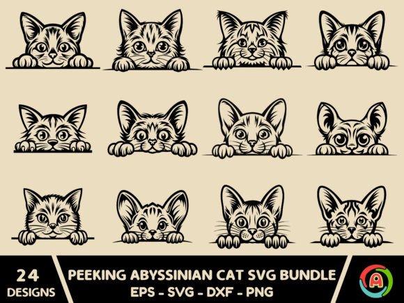 Peeking Abyssinian Cat SVG Bundle Review