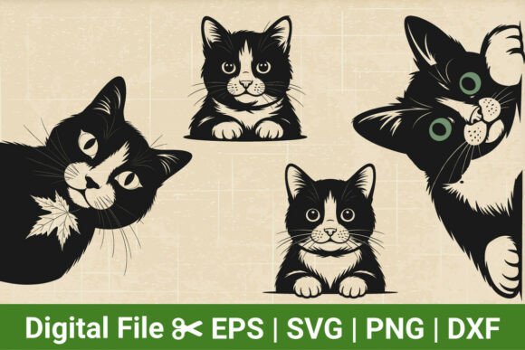 Peeking Cat SVG Bundle for Embroidery Projects