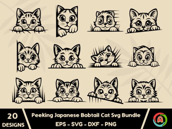 Peeking Japanese Bobtail Cat Svg Bundle Review