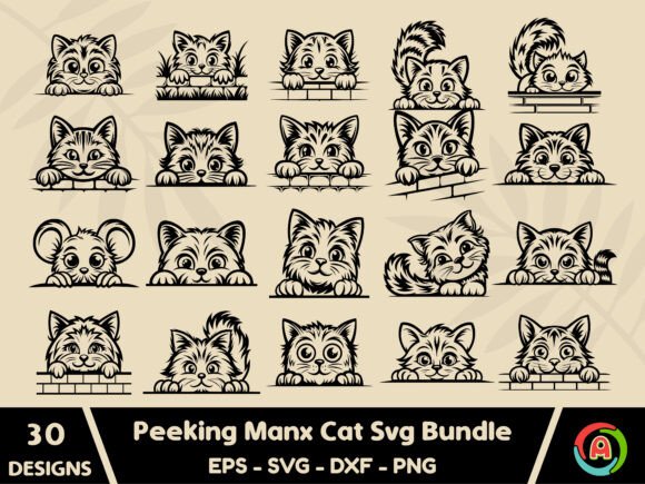 Peeking Manx Cat SVG Bundle Review