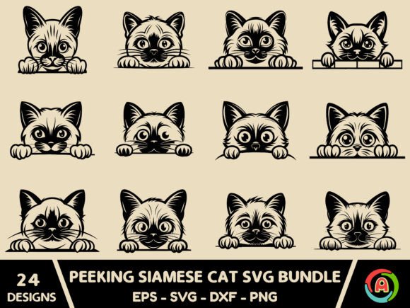 Peeking Siamese Cat SVG Bundle Review