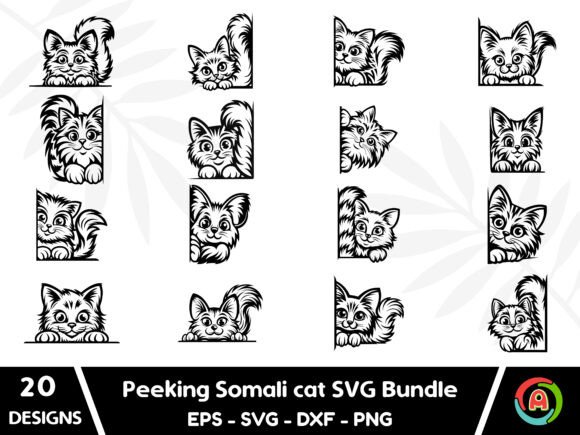 Peeking Somali Cat SVG Bundle Review