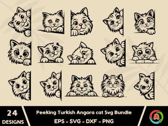Peeking Turkish Angora Cat Svg Bundle Review
