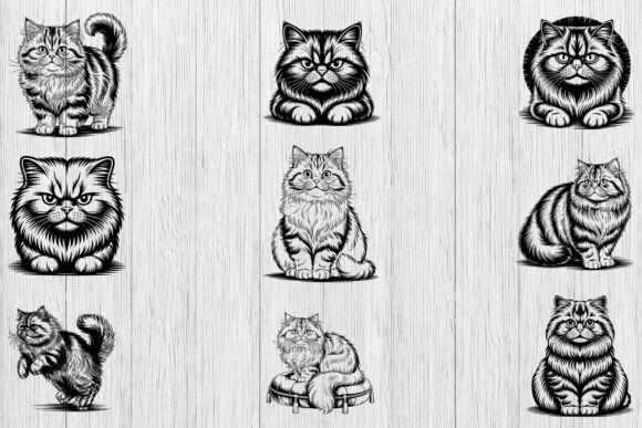 Persian Cat Svg Bundle for Embroidery Projects