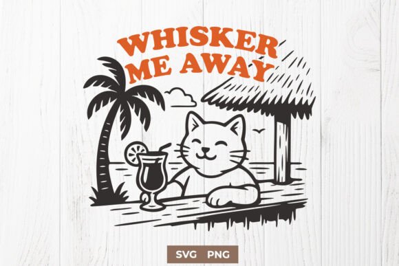 Whisker Me Away Cat SVG Tropical Beach Review